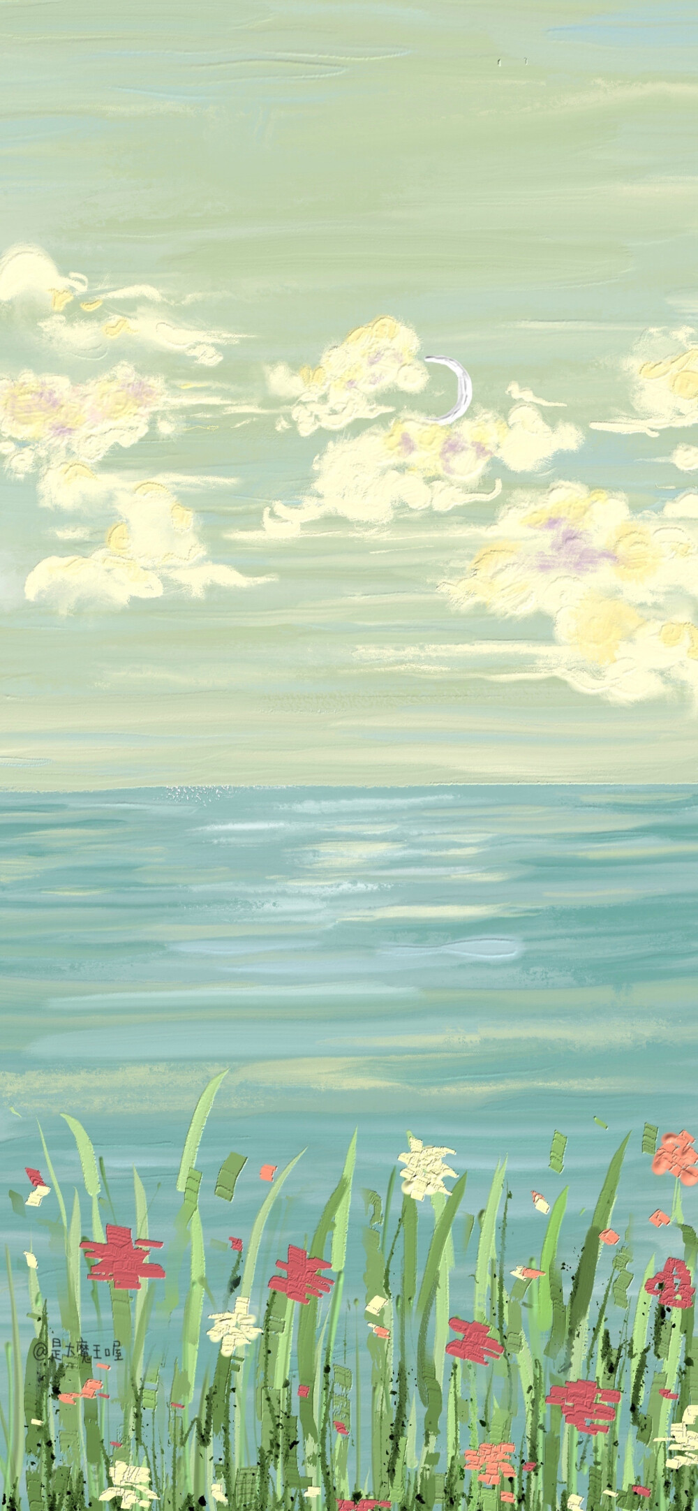 油畫風壁紙 桌面上的藝術花園
